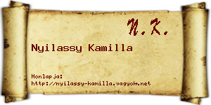 Nyilassy Kamilla névjegykártya